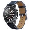 Black Vegan Leather Watch Band With Silver Buckle For Samsung Galaxy Watch3 41mm, Adjustable Replacement Wrist Strap