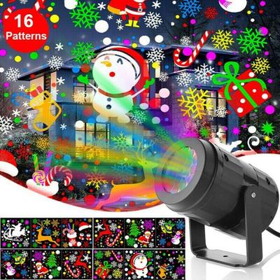 Luci per proiettori natalizi Nevicate Luci per proiettori a LED con fiocchi di neve Luci per proiettori Nevicate a LED Lampada natalizia rotante con fiocco di neve per camera da letto interna Giardino