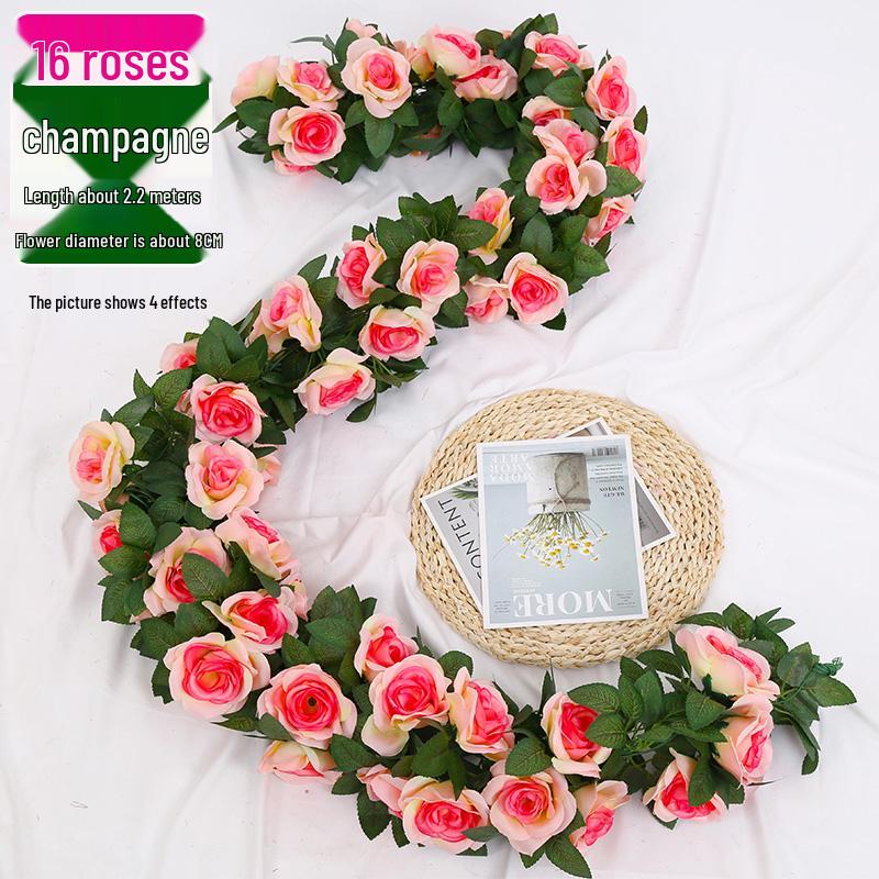 Artificial Rose Vine Decoration for Wedding Ceiling or Water Pipe Cover
