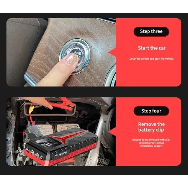 Car Jump Starter for 12V Vehicles, Portable Emergency Power Bank, Auto Battery Booster Charger for Vehicle Motors.