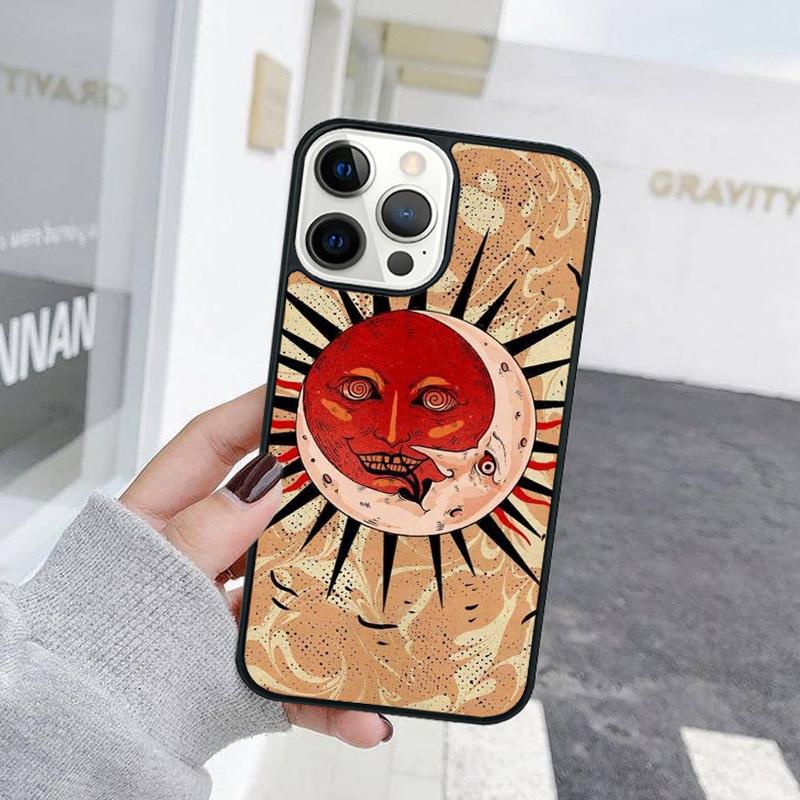 Indian Hand Holding Sun Moon Face Phone Case For iPhone 17 Air 15 16 Cover 11 13 14 Pro Max 12 Plus Max Fundas