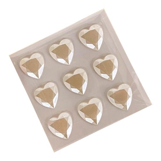 3D Faux Crystal Heart Sticker Self-Adhesive Easy To Apply Perfect for DIY Scrapbooking Journaling Supply