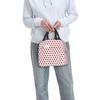 Red Polka Dot On White Insulated Lunch Bag for Women Children Leakproof Food Boxes Thermal Lunch Box Tote