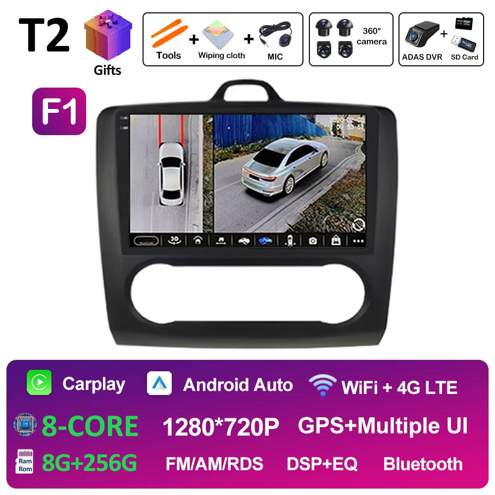 Android Auto Wireless Carplay For Ford Focus 2 3 Mk2 Mk3 2004 2005 2006 2007 2008 - 2011 Car Video Player 2.5D Touch Screen WIFI