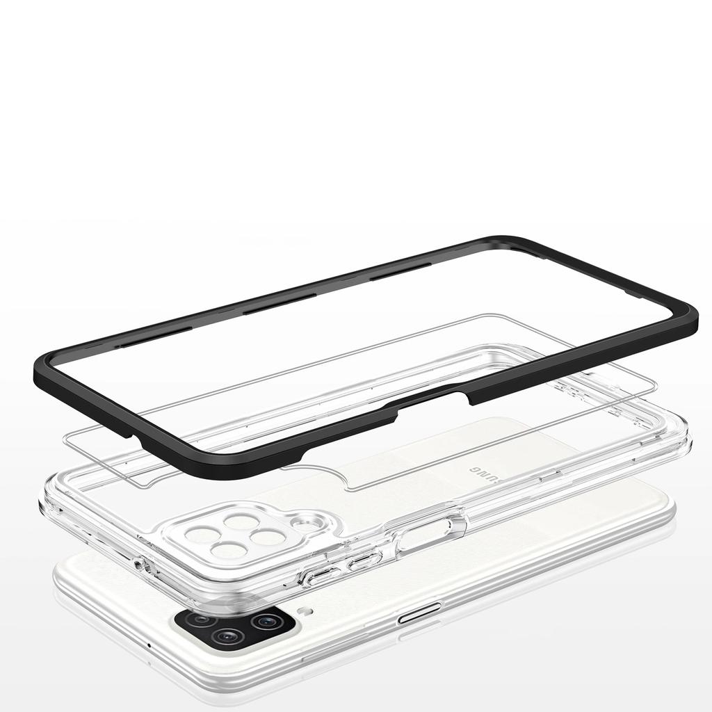 Clear 3In1 Etui Do Samsung Galaxy A22 4G Żelowy Pokrowiec Z Ramką Czarny