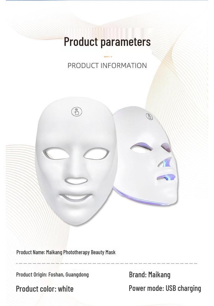 Seven-Color LED Spectrometer Facial Anti-Aging Mask for Skin Rejuvenation