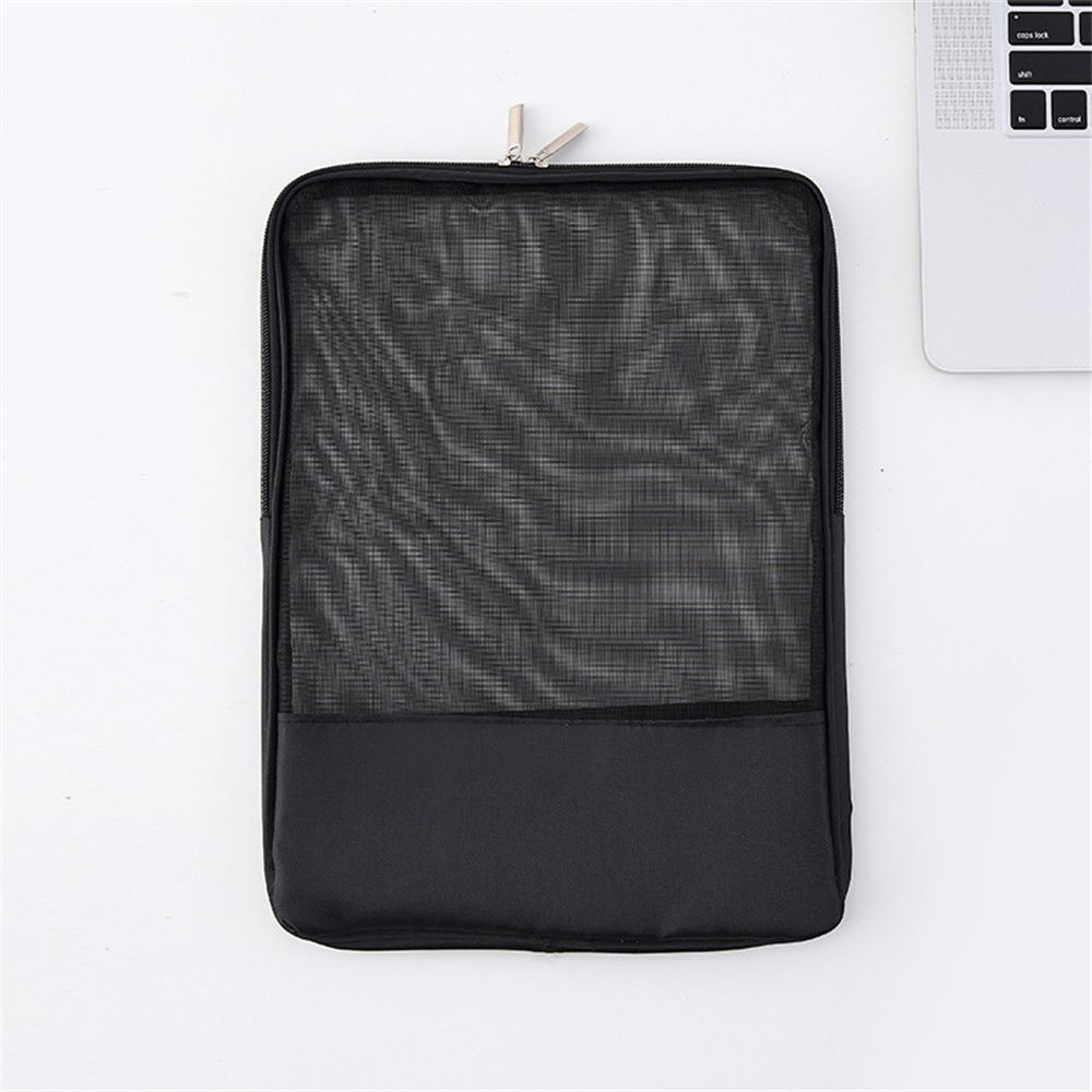 A4 File Bag Transparent Grid Double Seal Safe Folder Documents Bag Organizer Storage Bag School Office File Bag Paper Holder
