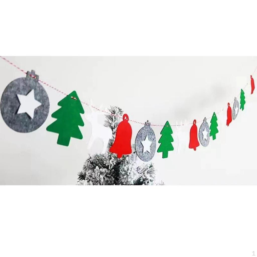 Christmas Banner, Hanging Flags, DIY, 300cm Long Curtain Decoration Garland, Pull Flag on Door Wall