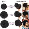 LUPU Afro Puff Chignon Synthetischer Haarknoten Kurzer Kinkys Curly Kordelzug Pferdeschwanz für schwarze Frauen Afroamerikanische Haarteile
