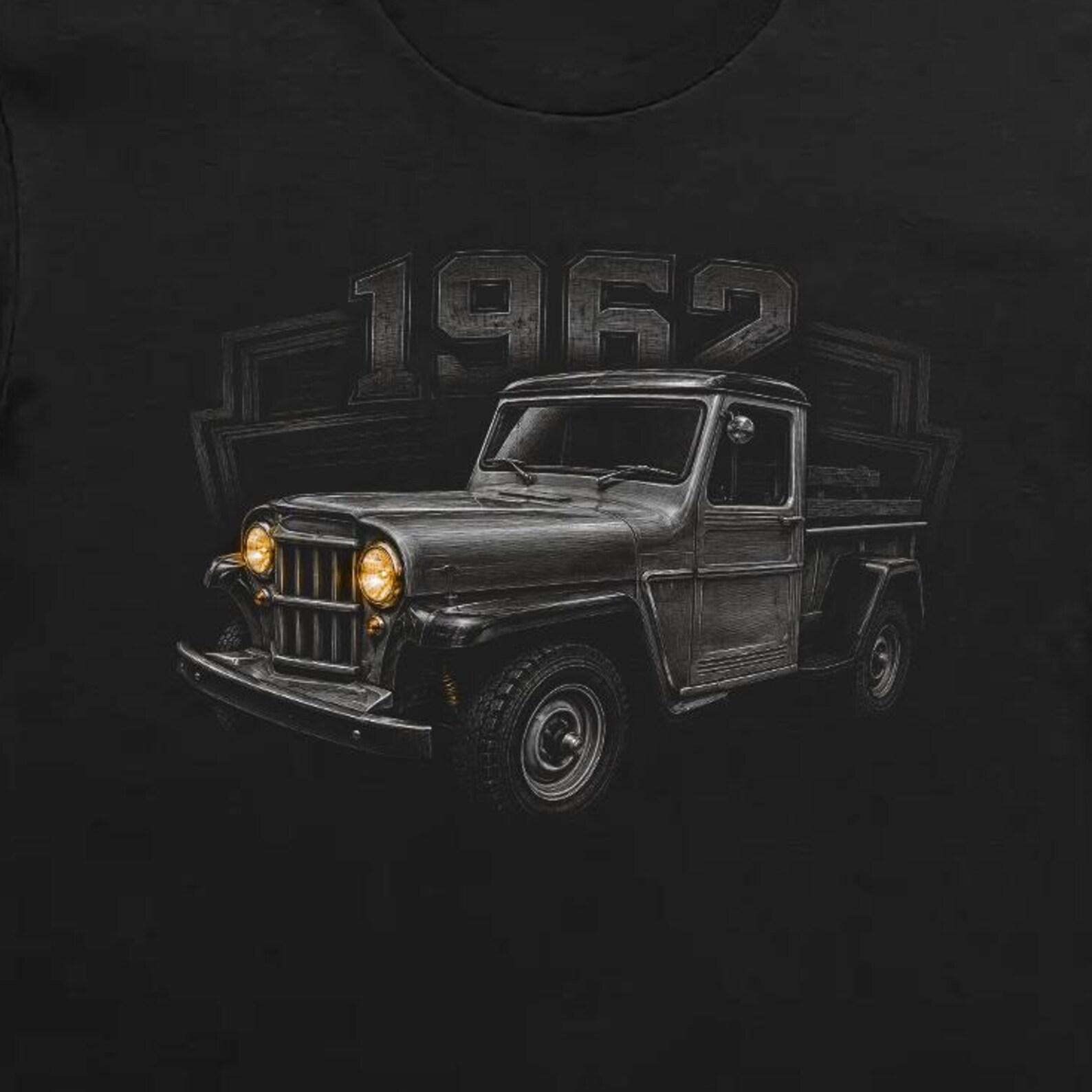 1962 Classic 4x4 Pickup T-Shirt – Inline-Six Vintage Off-Road Truck Sketch Art L