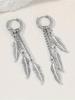 Elegant Feather Drop Earrings Hypoallergenic Stainless Steel Boho Jewelry Leaf Chain Long Tassel Hoop Earring Punk Gothic Ear Perfect
