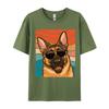 Mens Cotton Tshirt Retro German Shepherd T German Shepherd Tshirt loose Print Casual Comfortable Tshirt Top