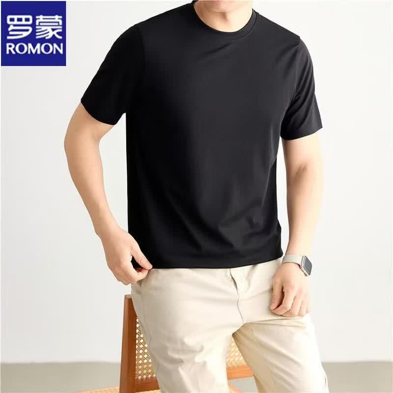 ROMON Men's Lyocell Blend Short Sleeve T-Shirt