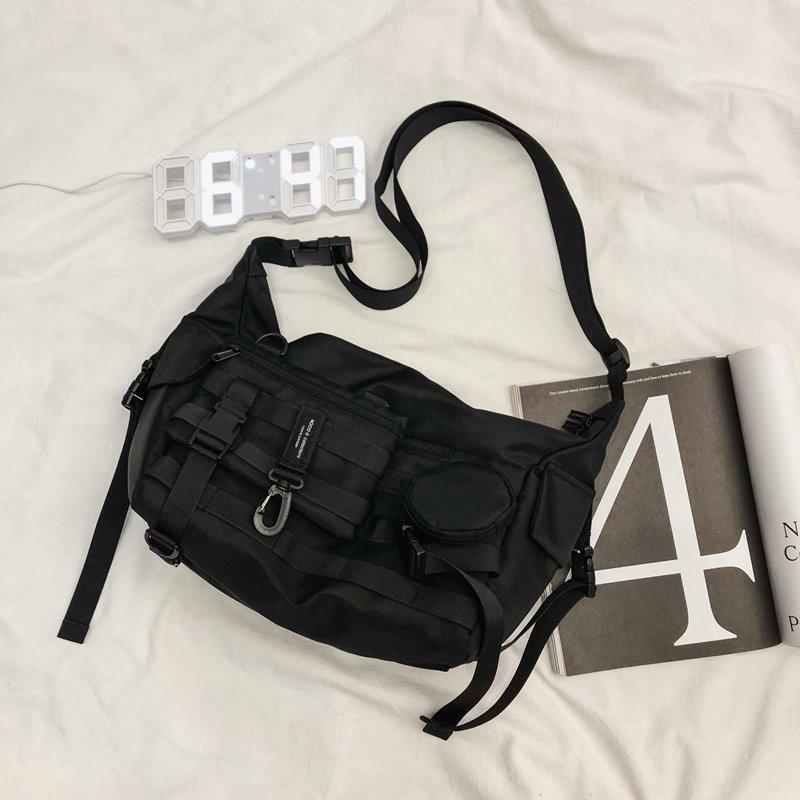 New personalized street trend tooling messenger bag large capacity men's and women's satchel detachable men's function bag