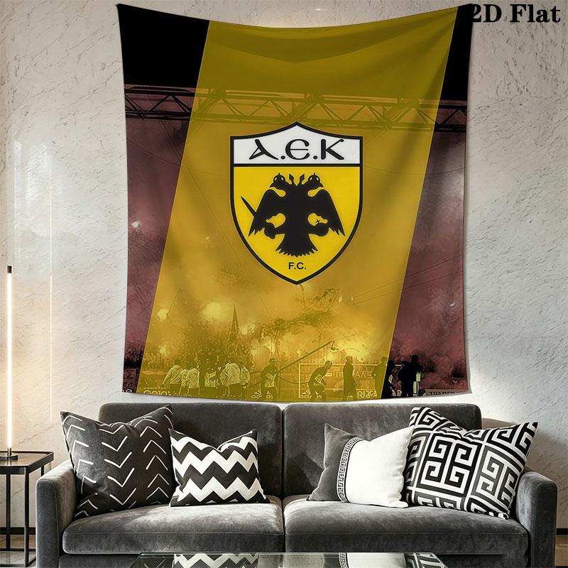 AEK Athens F.C Wall Hanging Printed Fabric Blanket Decorative Tapestries for Bedroom Living Room Home Decor