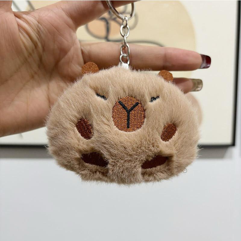 Adorable Mini Capybara Stuffed Animal Keychain Plush Toy Cute Backpack Charm