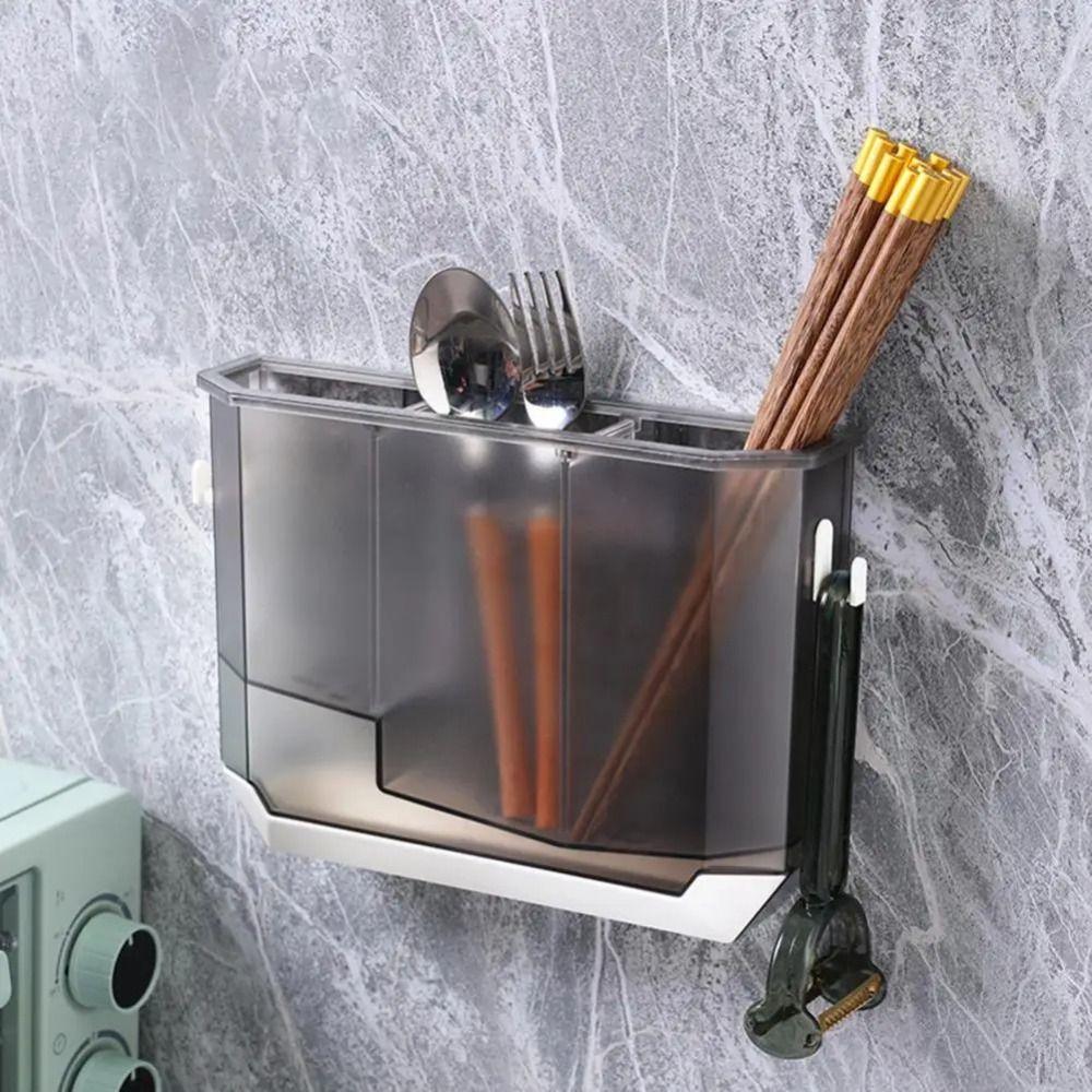 Space Saving Cutter Drying Holder Plastic Chopstick Holder Integrated Draining Shelf  Desktop