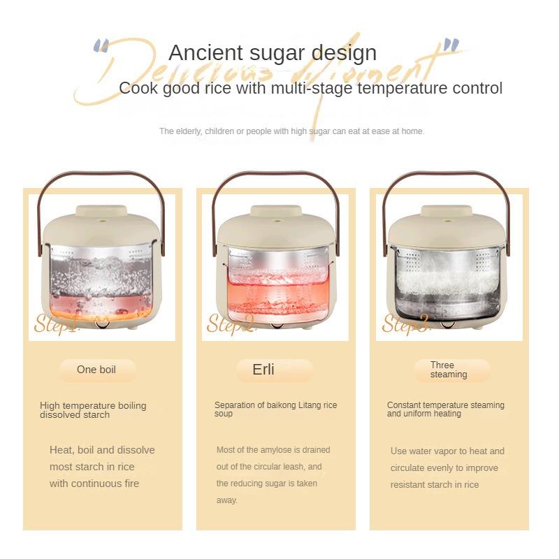 220 В электрическая рисоварка с функцией слива сахара домашняя электрическая — фото 9