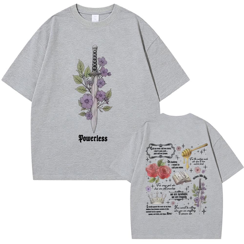 Machtloses Bücherwurm Grafik T-Shirt Kai Azer Ich Liebe Dich Ro Unisex Zitate T-Shirts Unisex Damenbekleidung Mode Y2k Ästhetik T-Shirts