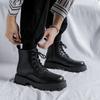 Autumn high-top Martin boots men's British casual side zipper flow thick-soled tooling boots high-top leather boots 96116-R