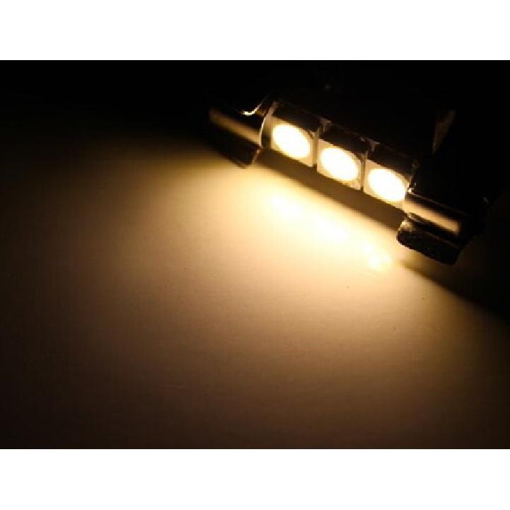(2) Warm White 3-SMD 6641 LED Bulbs For Car Vanity Mirror Lights Sun Visor Lamp