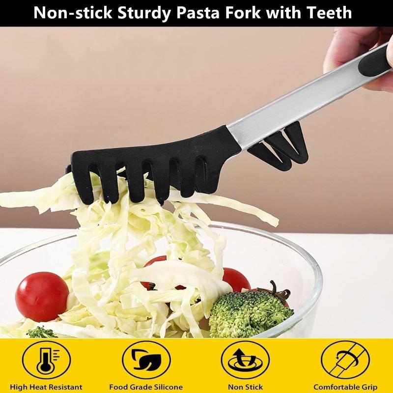 5/1PCS Stainless Steel Noodle Tongs Non-slip Handle Heat-resistant Anti-scald Chuck Easy To Store Multi-functional Food Tongs