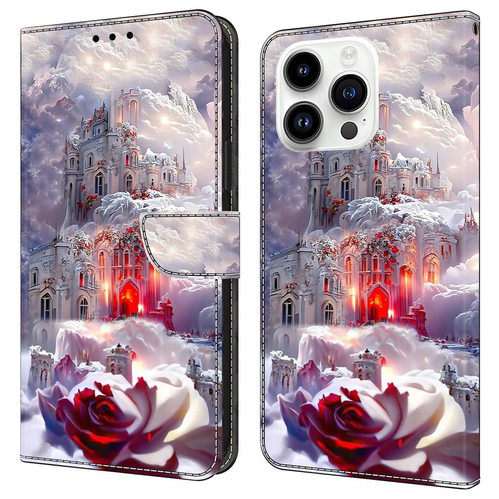 For iPhone 16 Pro Max Case Wallet Stand Pattern Printing PU Leather Flip Phone Cover