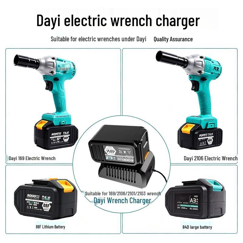 Dayi Universal 48V Electric Wrench & Angle Grinder Charger - A3/88VF Lithium Battery Base 2016/2103