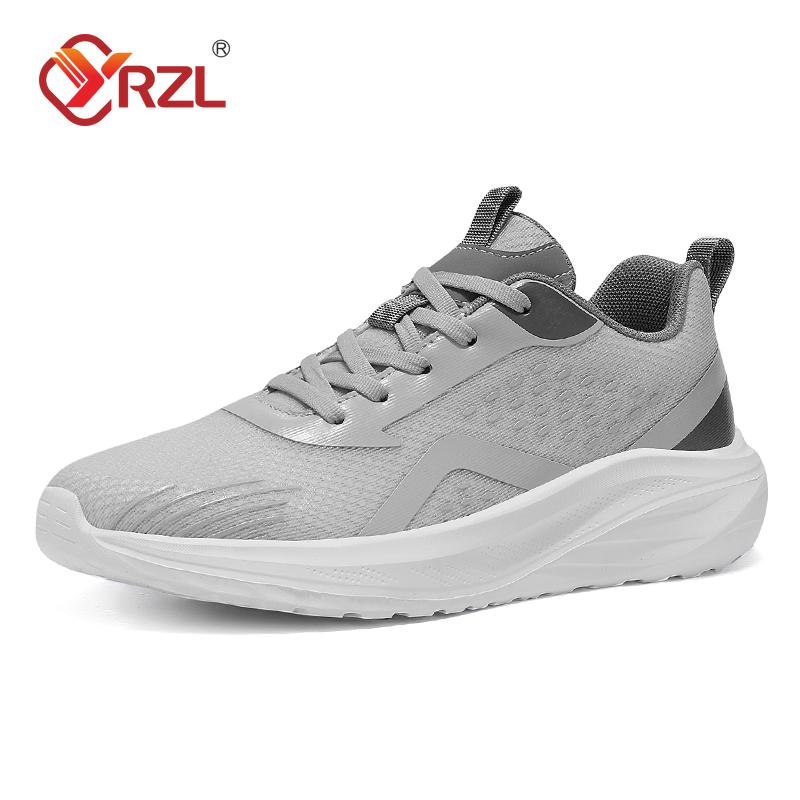 

YRZL черные кроссовки мужские сетчатые дышащие кроссовки для бега спортивные легкие повседневные прогулочные спортивные кроссовки мужские туфли 44 серый