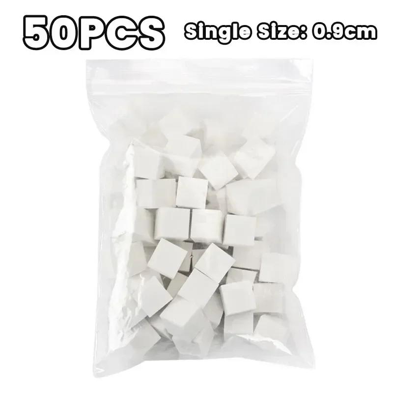 

Мини квадратный спонж для нейл-арта с 4 захватами, набор металлических захватов для спонжей, многоцелевые спонжи для румян и градиента, инструменты для красоты и маникюра 50Pcs белый