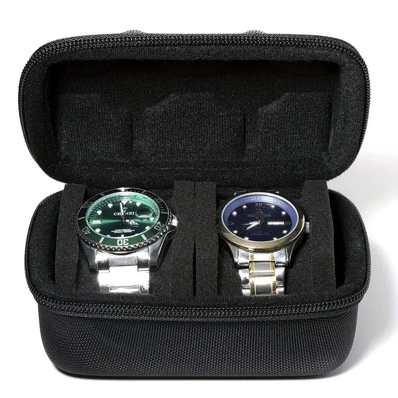 Watch Organizer Box Carrying Case Travel Storage Box EVA Watch Protector Portable Jewelry Hard Case with Pillow for Wristwatches