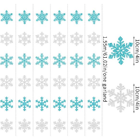 Snowflake-Snow Teal-Silver Christmas Party-Decorations Garland - 6pcs Winter Wonderland Girl Frozen Birthday Hanging Decoration Streamers Banner,