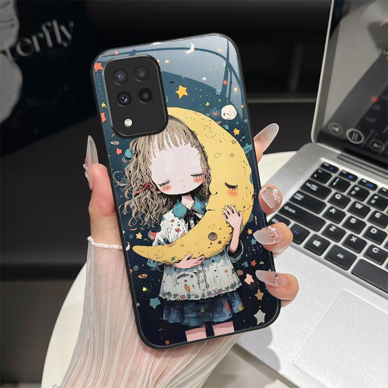 For Samsung M33 M53 Phone Case Trendy Fantasy Design Tempered Glass Hard Bumper For Galaxy M 33 M 53 Full Protection Back Covers