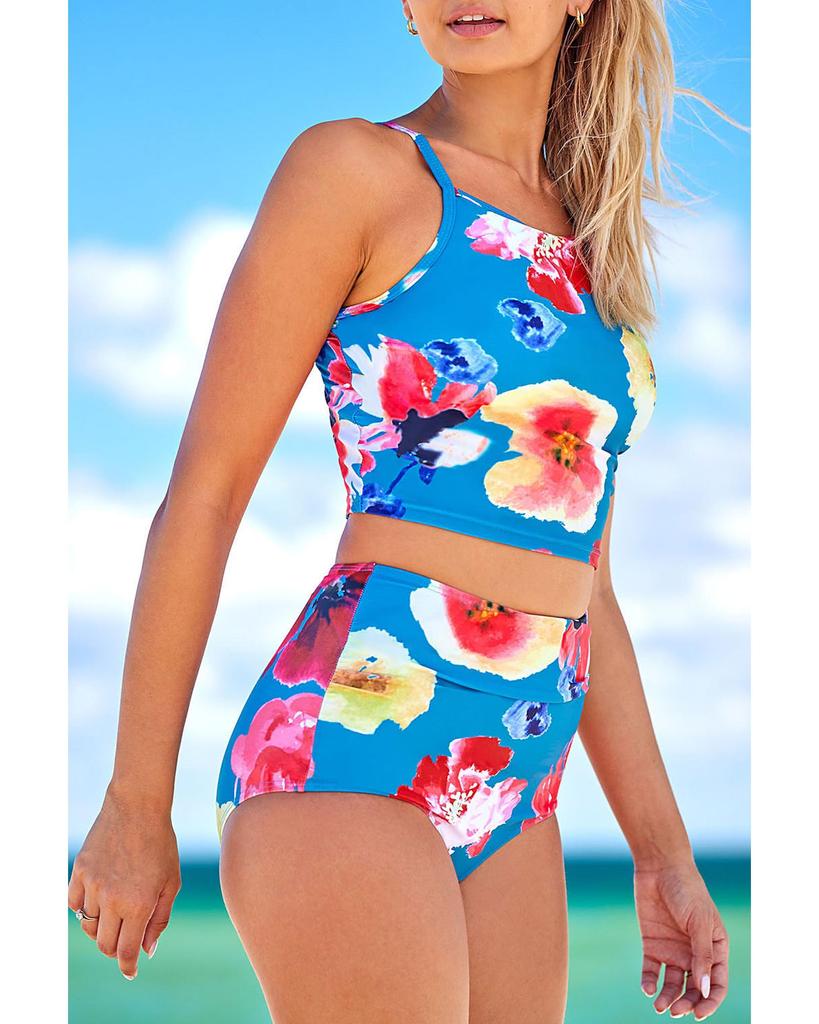 Azura Exchange Ensemble tankini à bretelles spaghetti et imprimé floral