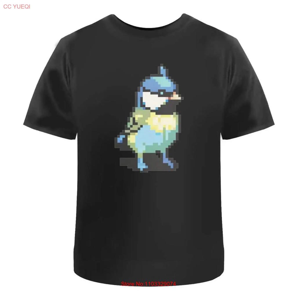 Blue Bird Pixel Art T Shirt 100 Cotton S 2XL TA044702 Vintage Washed Versatile Homme Graphic Slightly Streetwear Comfortable