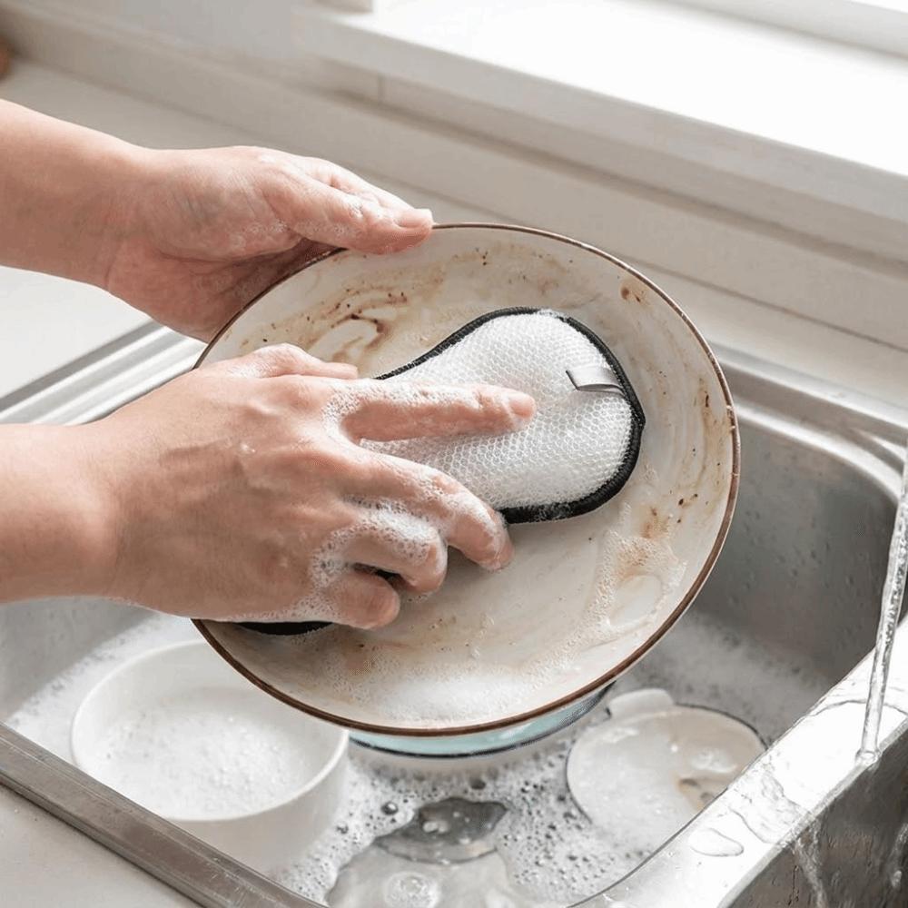 3/6PCS Microfiber Double-Sided Dishcloth Thickened Cleaning Sponges Reusable Pot Scrubber  Camping