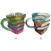 Novelty 3D Painted Books Coffee Mug Creative Drinking Cup Collection Gifts for Literature Lovers