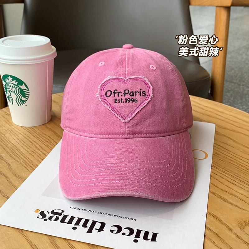 Spring and Summer Big Head Circumference Hat Shows the Face Small Cap Girl Sweet Cool Hot Girl Love Retro Soft Top Baseball Cap Tide