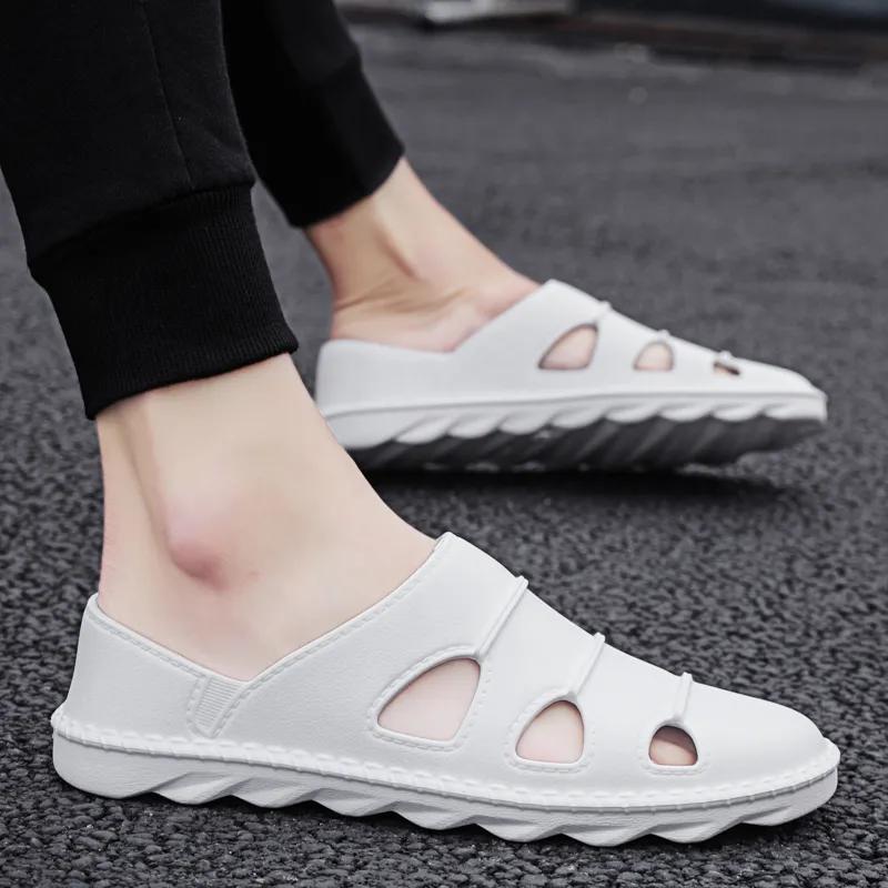 Men's Summer Large Size Lightweight Hollow Out Beach Shoes Solid Colour Design Casual Shoes