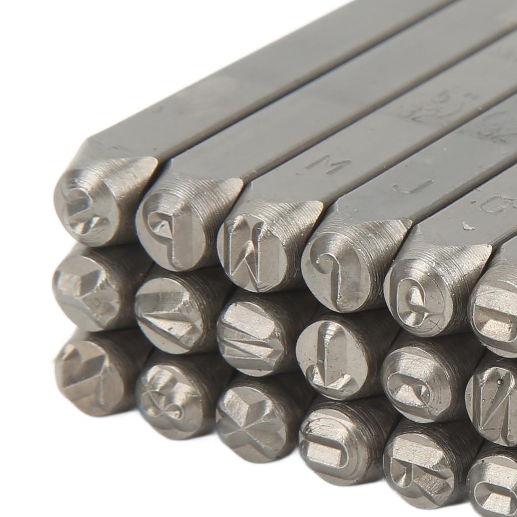 27-teiliges Metallstempel-Set aus Kohlenstoffstahl, Metall-Buchstabenstempel-Set für Schmuck, Leder, mit Aufbewahrungsbox