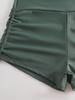 Plus Size Tie-Up Solid Color Bikini with Split and Flat Leg Swim Trunks (European & American Style, 2026)