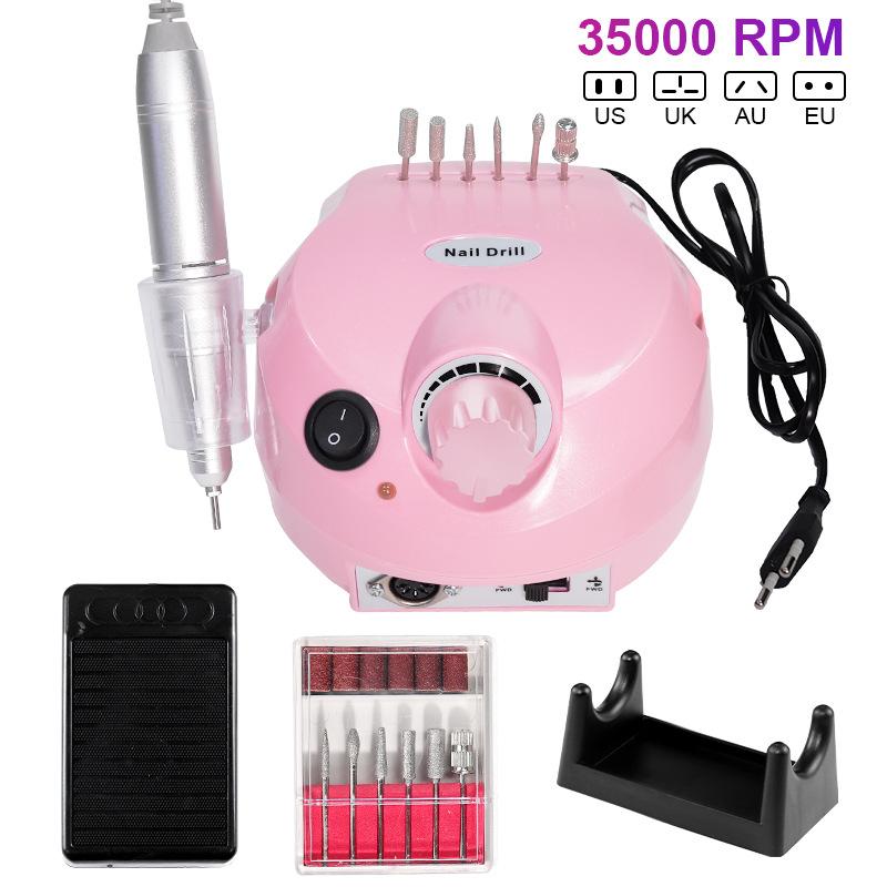 1PC 35000 RPM Mașină electrică de găurit unghii Seturi de freze pentru manichiură Sfaturi pentru unghii Manichiură Pilă electrică pentru pedichiură de unghii