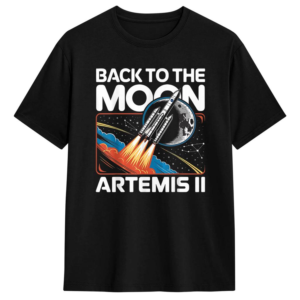 2026 Artemis 2 Back To The Moon TShirt Unisex and Women Summer Cotton Clothing Fashion Round Neck Short Sleeved Tee Streetwear