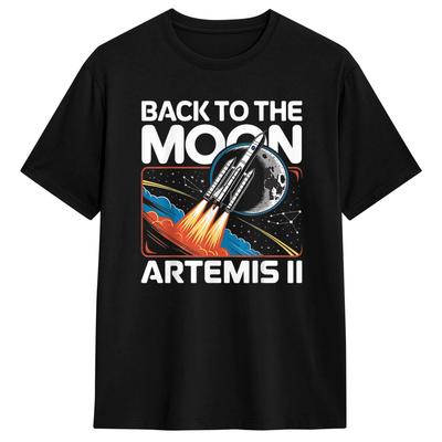 Artemis 2 Back To The Moon TShirt Unisex and Women Summer Cotton Clothing Casual Fashion Round Neck Short Sleeved Tee Streetwear