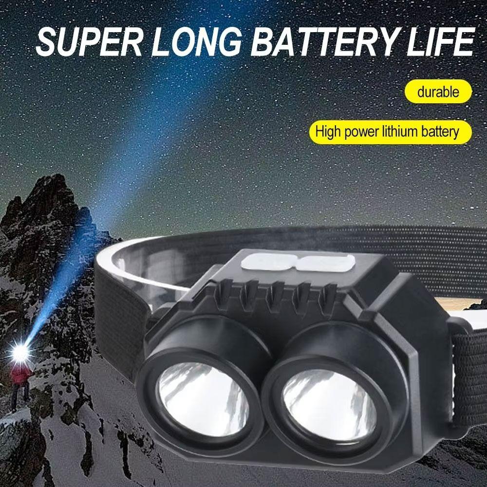 Head-mounted USB Rechargeable Head Light Waterproof Night Fishing Headlight  Night Riding