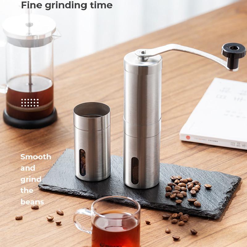 Highquality Stainless Steel Manual Coffee Grinder With Removable Hand Crank For Home Brewing Enthusiasts