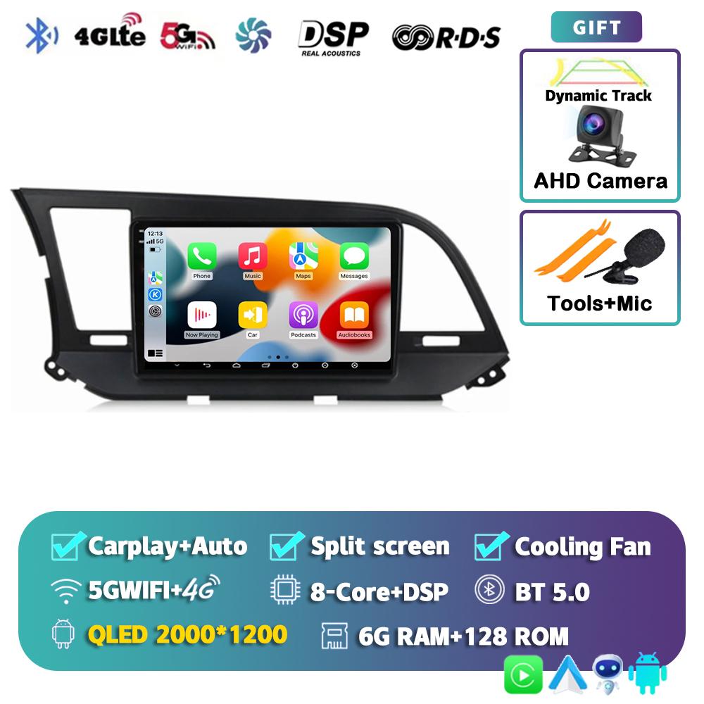 Android 14 Carplay Auto For Hyundai Elantra 6 2015 2016 2017 2018 Car Radio DPS GPS Navigaion Multimidia Video Player 360 Camera