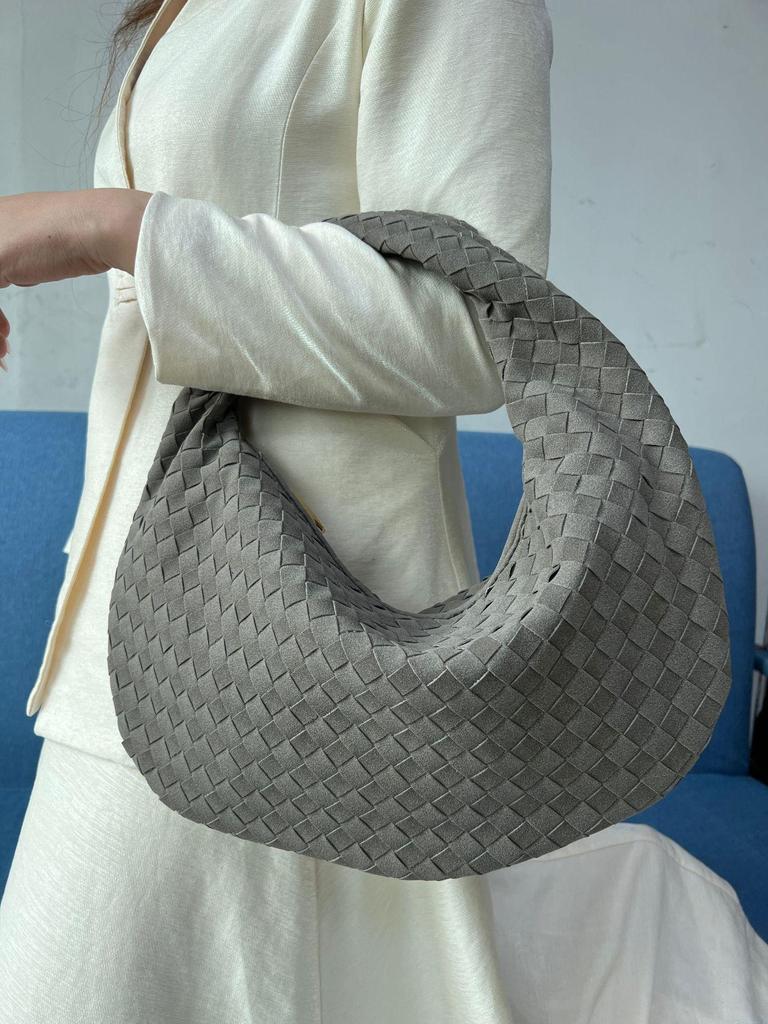 Stylish European & American Frosted Woven Women's Large Versatile Dumpling Handbag