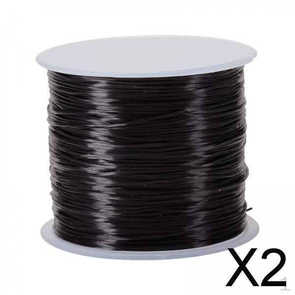 Strong Elastic Cord for Crafting, 8mm Bracelet Thread, 60M Length, Black Color