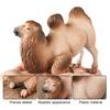 Simulation Camel Model Kneeling Two-humped Camel Figurine Realistic Miniature Animal Collectible Toy Desktop Decoration Ornament